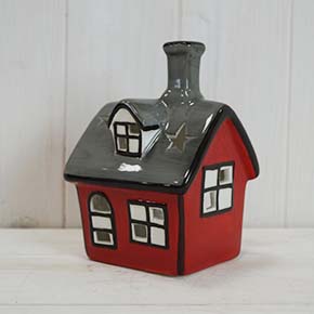 Extra Large Grey & Red Ceramic Tealight Holder (14cm) detail page
